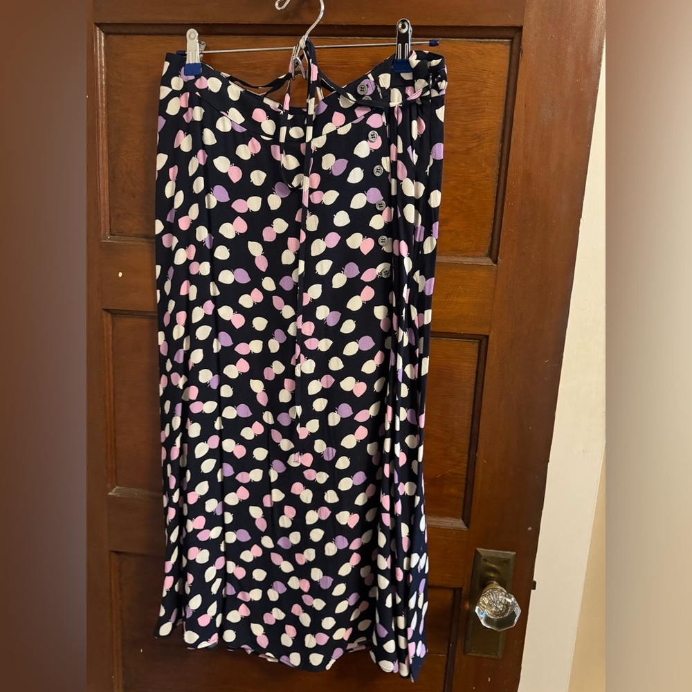 Multicolor polka dot mid length Talbots skirt